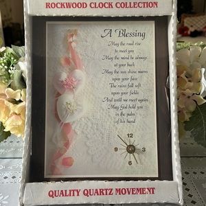 VINTAGE Rockwood Clock Collection Decorator Accent Clock "A Blessing" NWOT